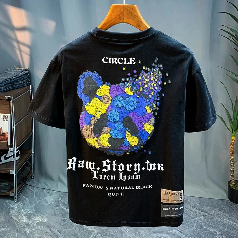 

Men's Top 2026 Summer New Short-Sleeved T-shirt Fashion Brand Chinese Panda Style Printed Design