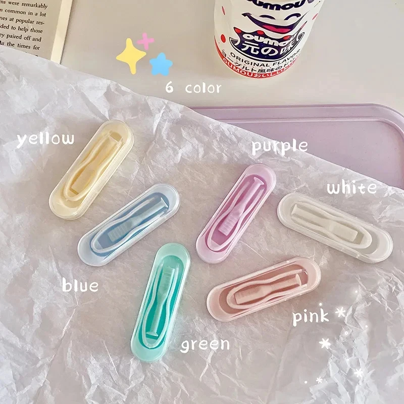 5/15pcs Contact Lens Remover Tool Set Integrated Tweezer Clip Applicator Solid Color Portable Contact Lens Insertion Removal