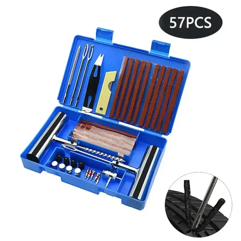 33/57pcs Car Tire Repair Tool Tire Repair Kit Studding Tool Set Auto Bike Motorcycle Tire Repair Puncture Plug Car Accessories