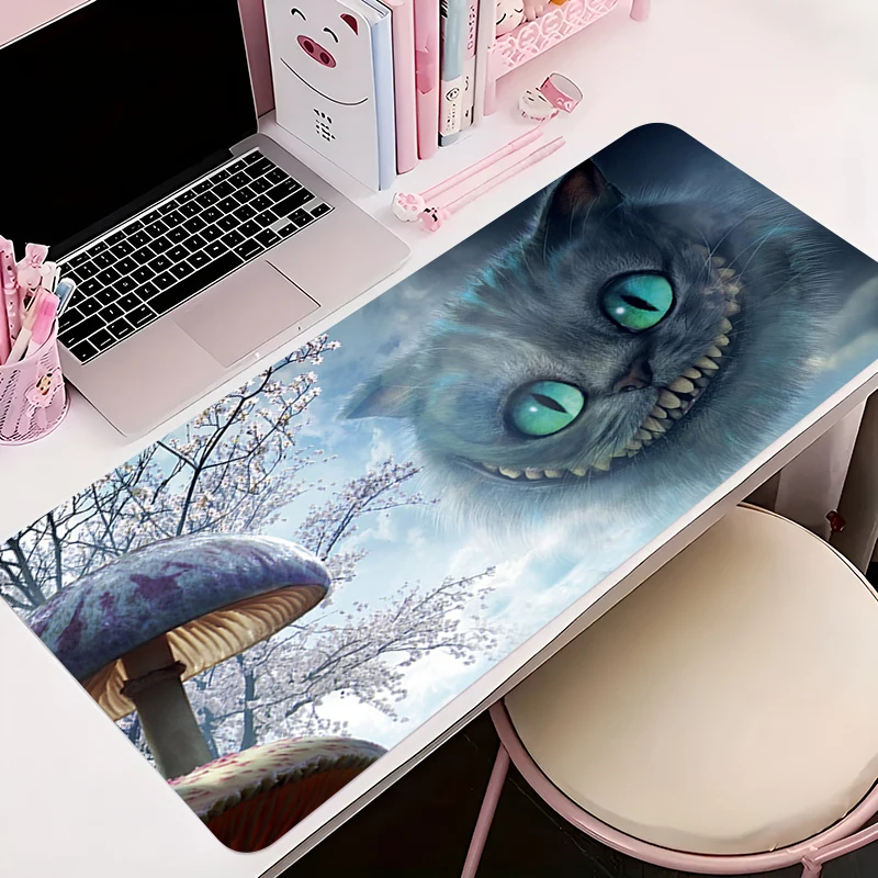 لوحة ماوس مطبوعة ملحقات الألعاب حصيرة مطاطية للألعاب حصيرة مكتبية أنيمي C-cheshire Cat Alice In Wonderland حصيرة لوحة المفاتيح