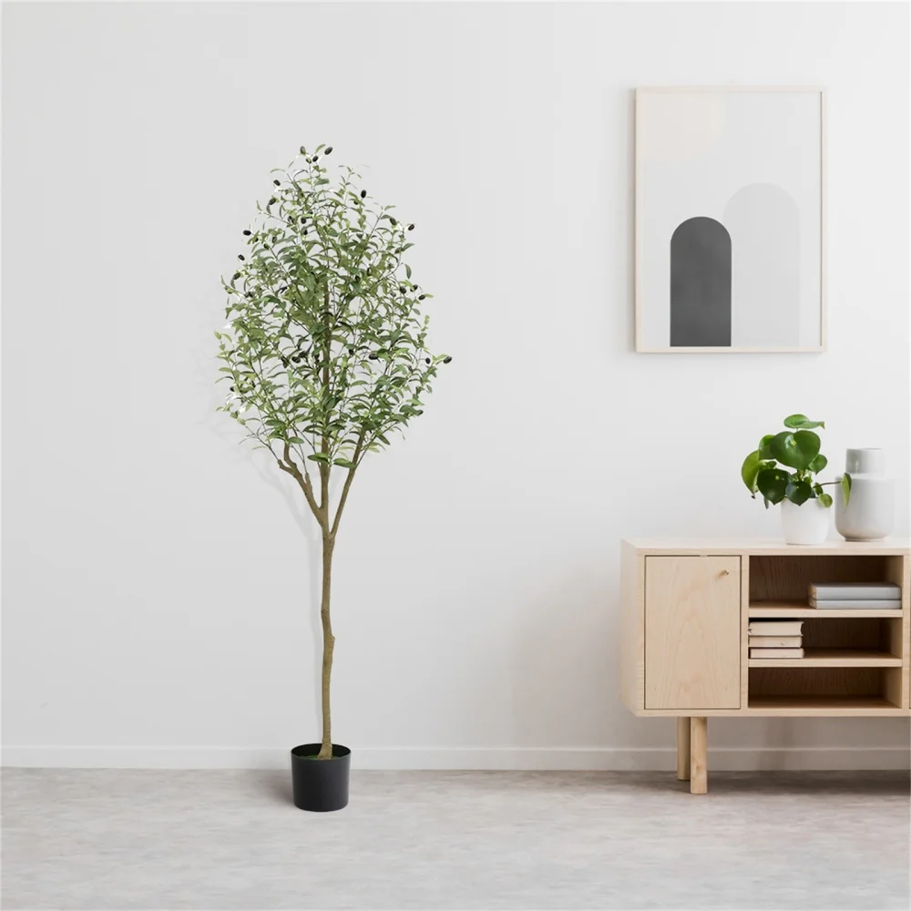 5.9 FT Artificial Olive Tree, Artificial Plants Large Olive Tree, Potted Olive Fake Tree For Living Room Office Decoration