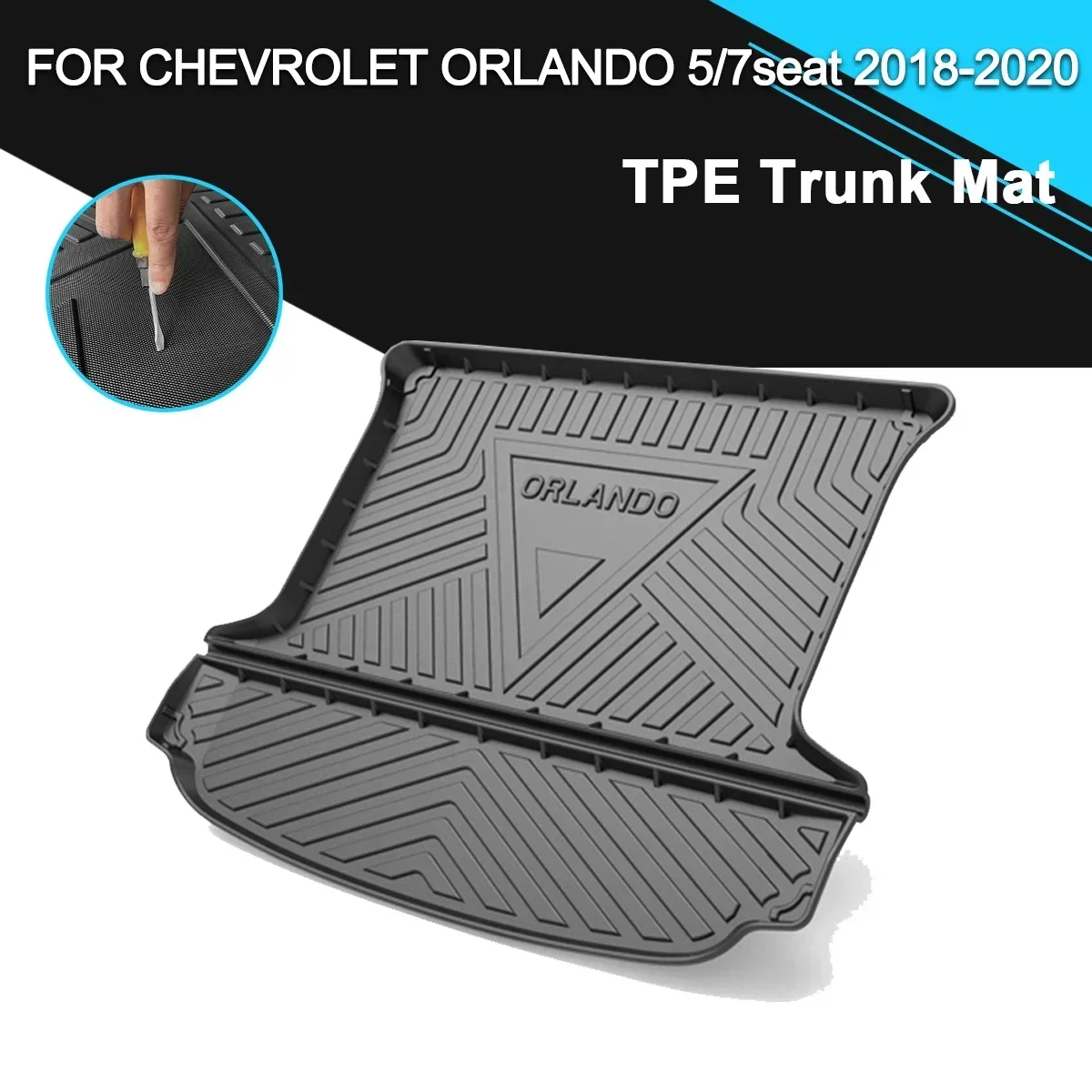 

Car Rear Trunk Cover Mat Non-Slip Waterproof Rubber TPE Cargo Liner Accessories For Chevrolet Orlando 5/7 Seater 2018-2020