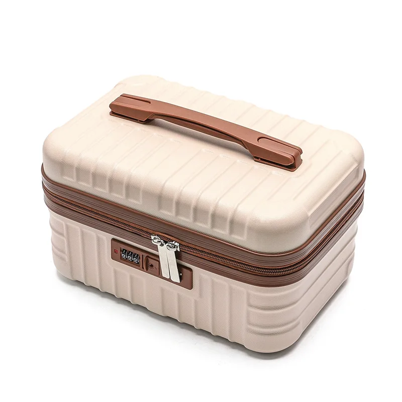 Small Handheld eup Box 4 Inch Women's Lage Storage Box  Travel Suitcase with Password Lo Portable Cosmetic Bag