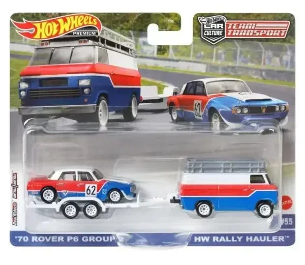 Mattel HotWheels Premium Car Culture Team Transport Impala Alfa Romeo Rover Vehicle Toys para niños, regalo de cumpleaños Original