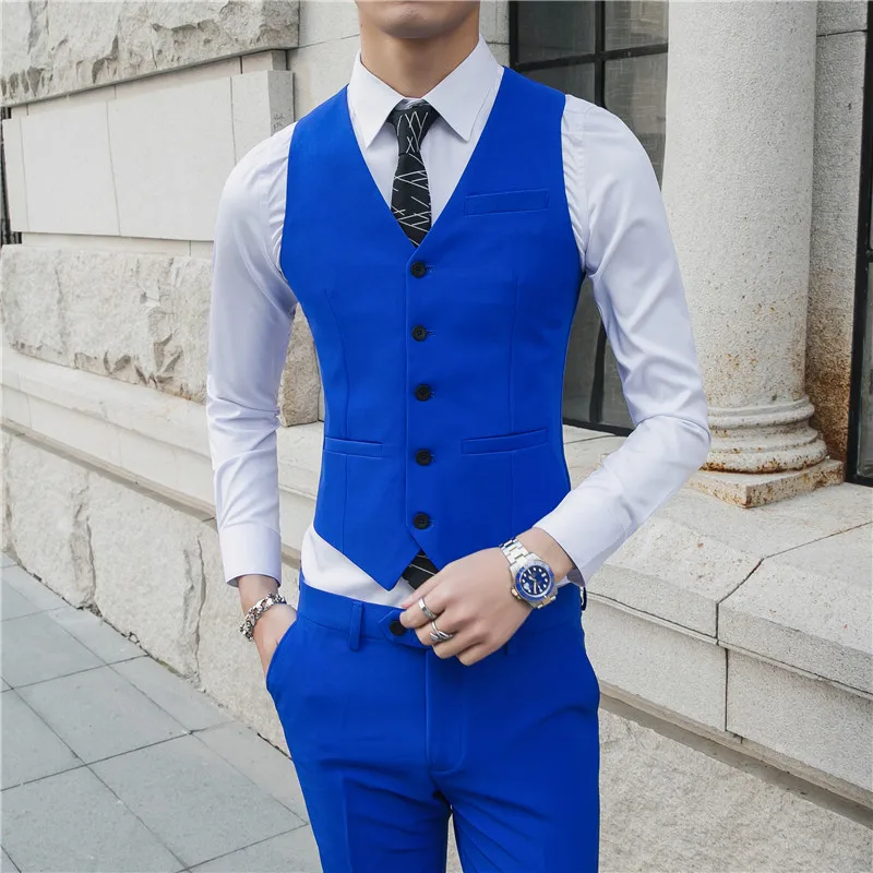 Brand clothing Men spring high quality Business suit Vest/Male slim fit fashion office dress Blazers Vest 4XL-M