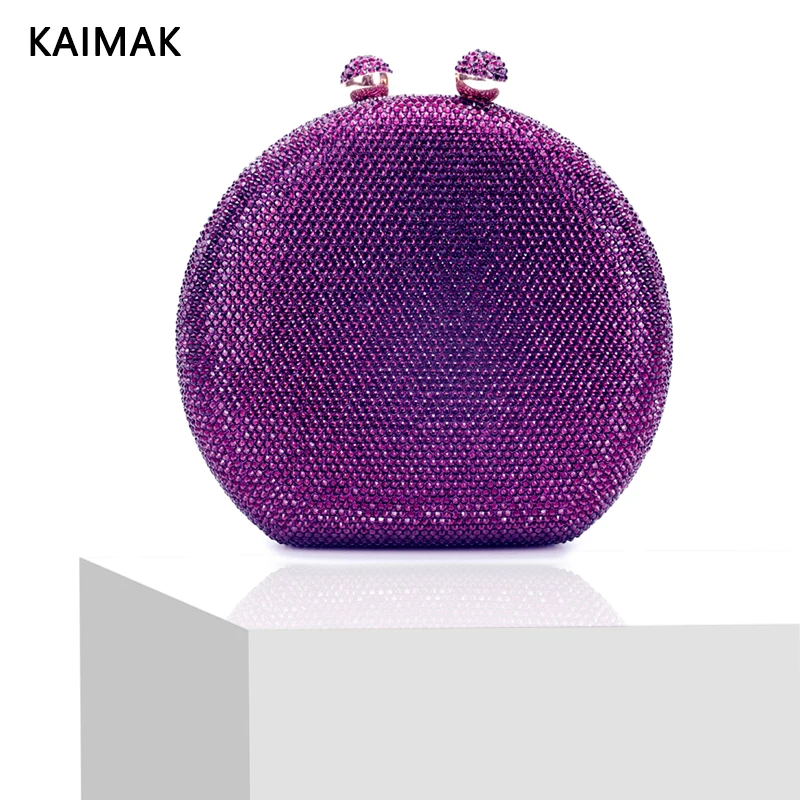 Sac à bandoulière violet pour femme, pochette de soirée en pierre, portefeuille en diamant, sac de luxe, fête de mariage, mode 2024