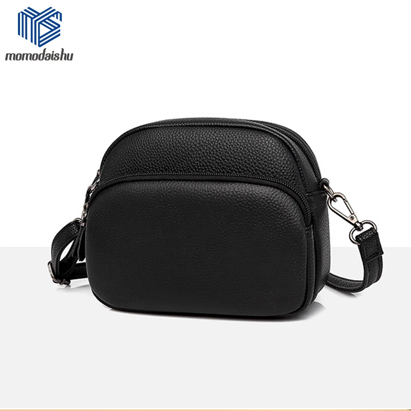 

2023 New Bag Fashion Commuter Handbag Luxury Designer Bag Messenger Bag Leather Women's Cowhide Retro Shoulder Bag Woman Black