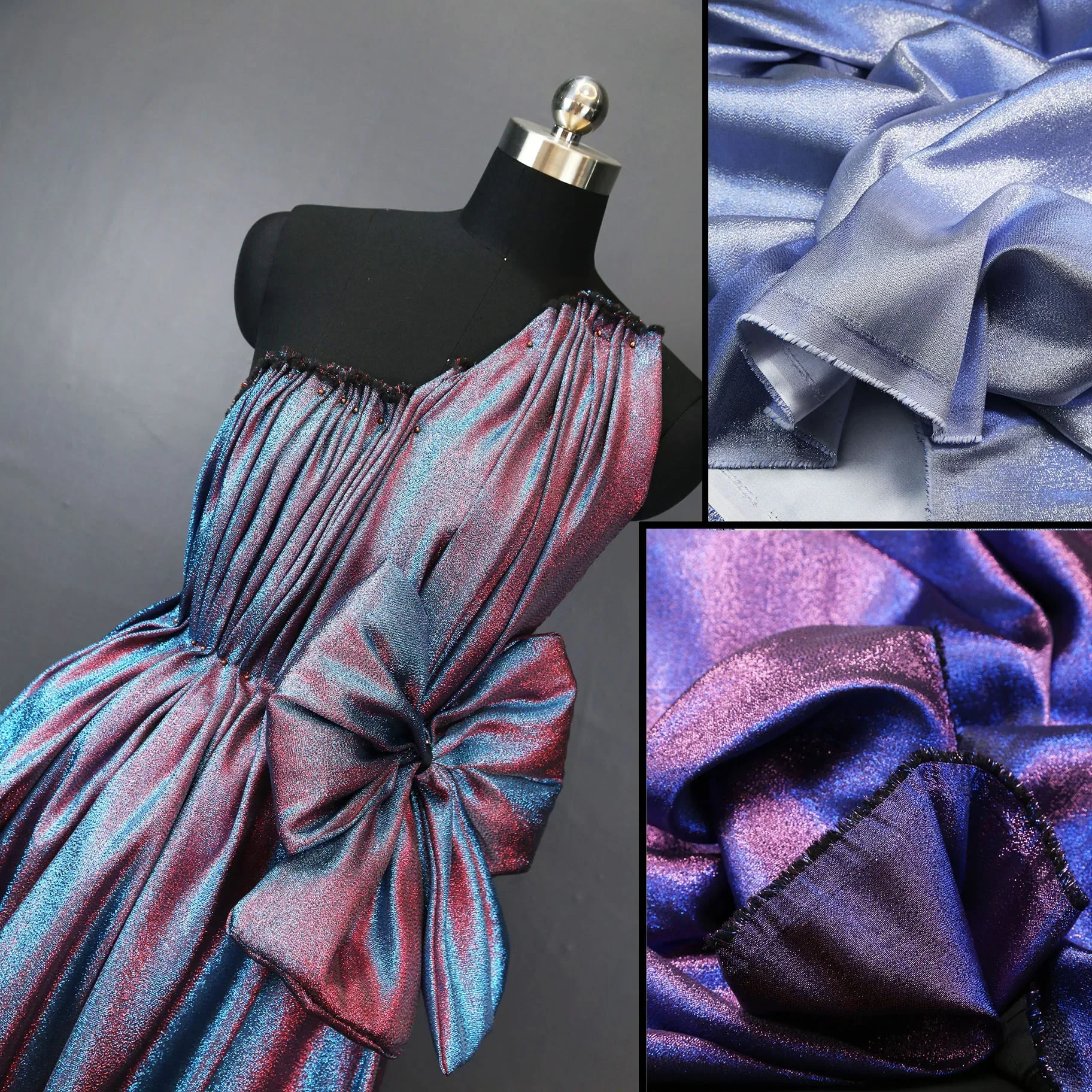 

Красочная градиентная сверкающая атласная ткань ручной работы DIY кукольная одежда сценические костюмы фон дизайнерские ткани для шитья