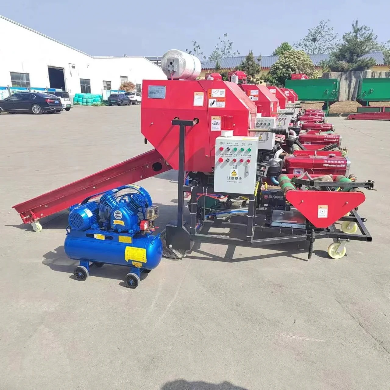 Coated Motor Automatic Baler And Straw Wrapper Silage Grass Bale Packing Machine For Sale
