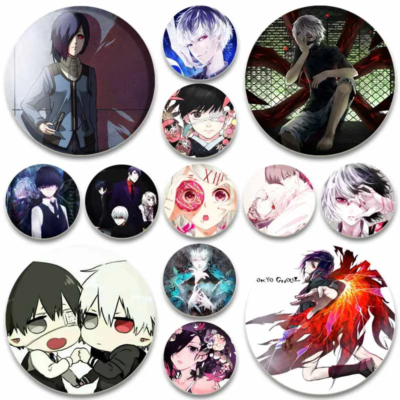 Broches de Anime Tokyo Ghoul para mochila, alfileres de solapa de figura de Anime, Kaneki Ken JUZO SUZUYA REI, insignia de dibujos animados, accesorios de decoración