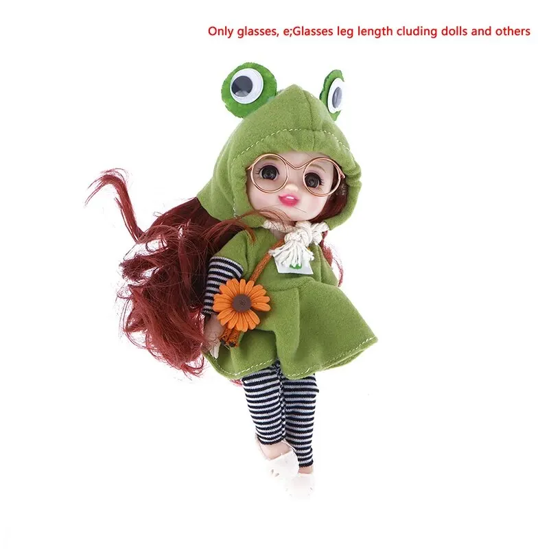 5pcs Retro Doll Glasses Metal Round Frame Lensless Eyewear Toy Miniature Eyeglasses DIY Dressing Accessories