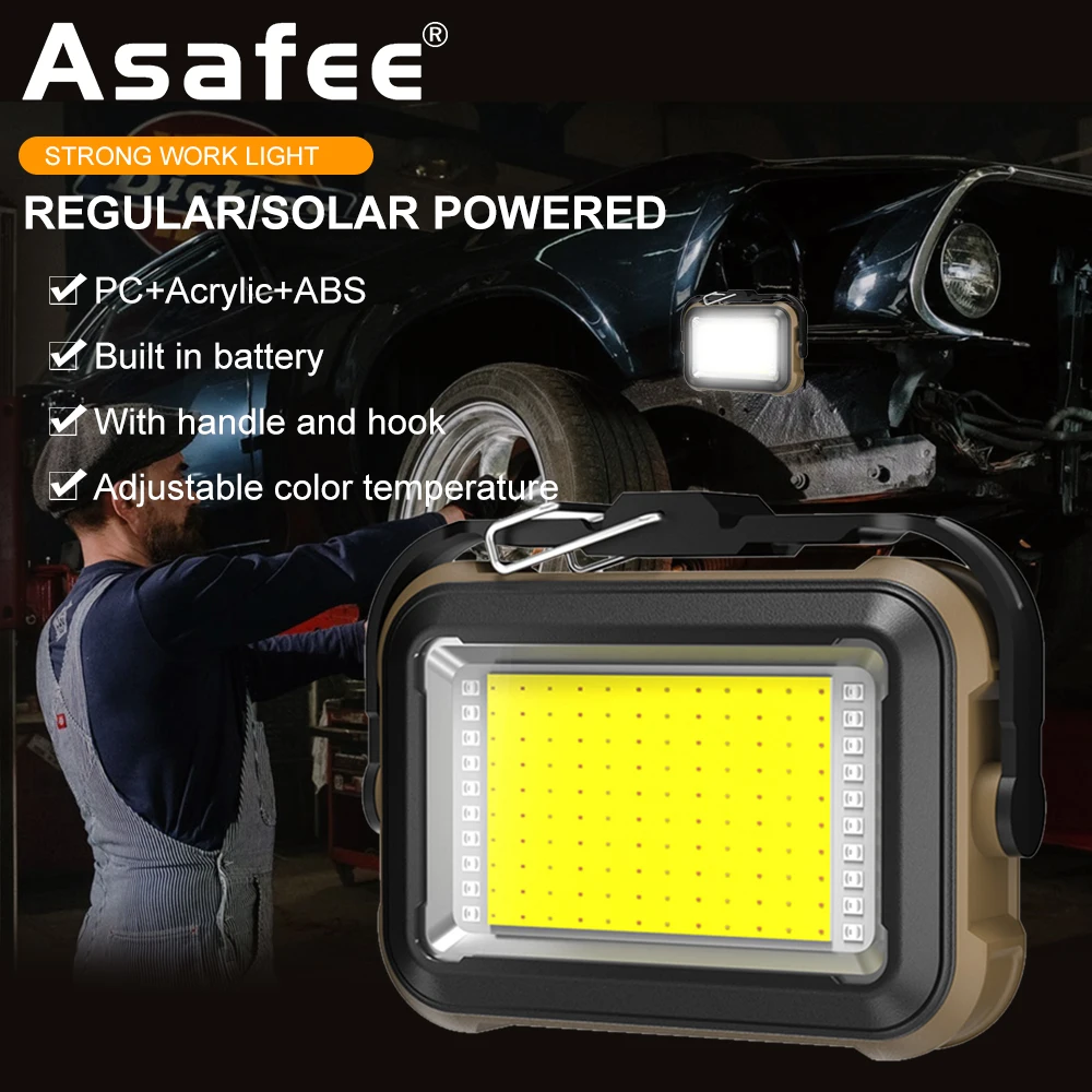 

Asafee 1000LM TZD-03 Work Light Solar Charge COB Inspection Lamp For Car Garage Hiking Bright LED Lamp Outdoor Camping Light