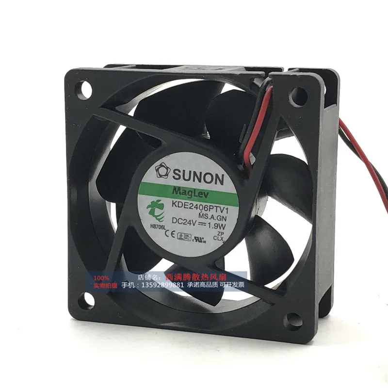 Original CPU Cooling Fan for SUNON KDE2406PTV1 6CM 6025 24V 1.9W 1.7W 1.6W server cooling fan 60*60*25mm