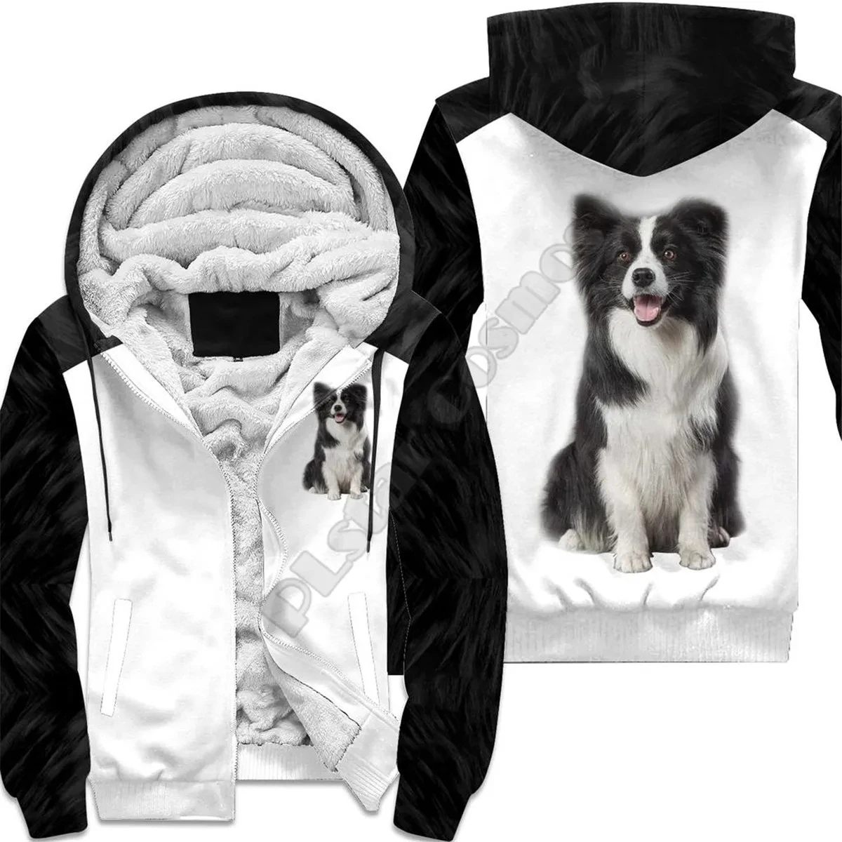 Men's Winter Velvet Zipper Coat Weimaraner 3D Printed Zipper Hoodie Unisex Street Leisure Sports Warm Double Velvet Jacket