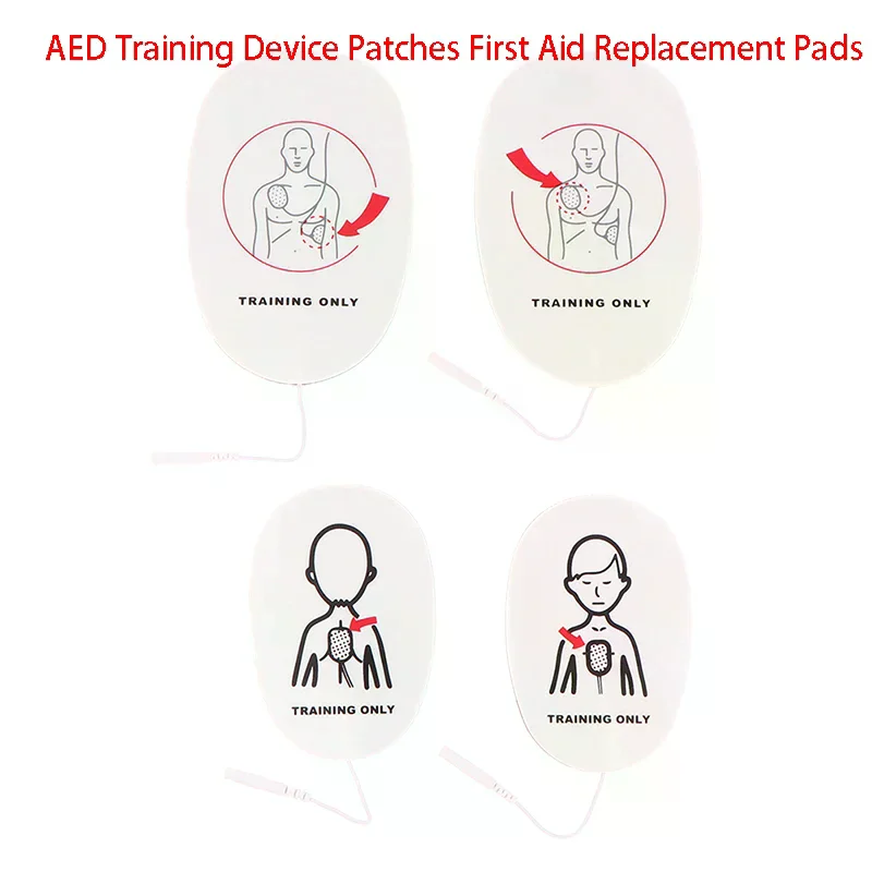 1pair Aed Training Device Patches First Aid Training Replacement Pads Adult Kid Training Universal Trainer