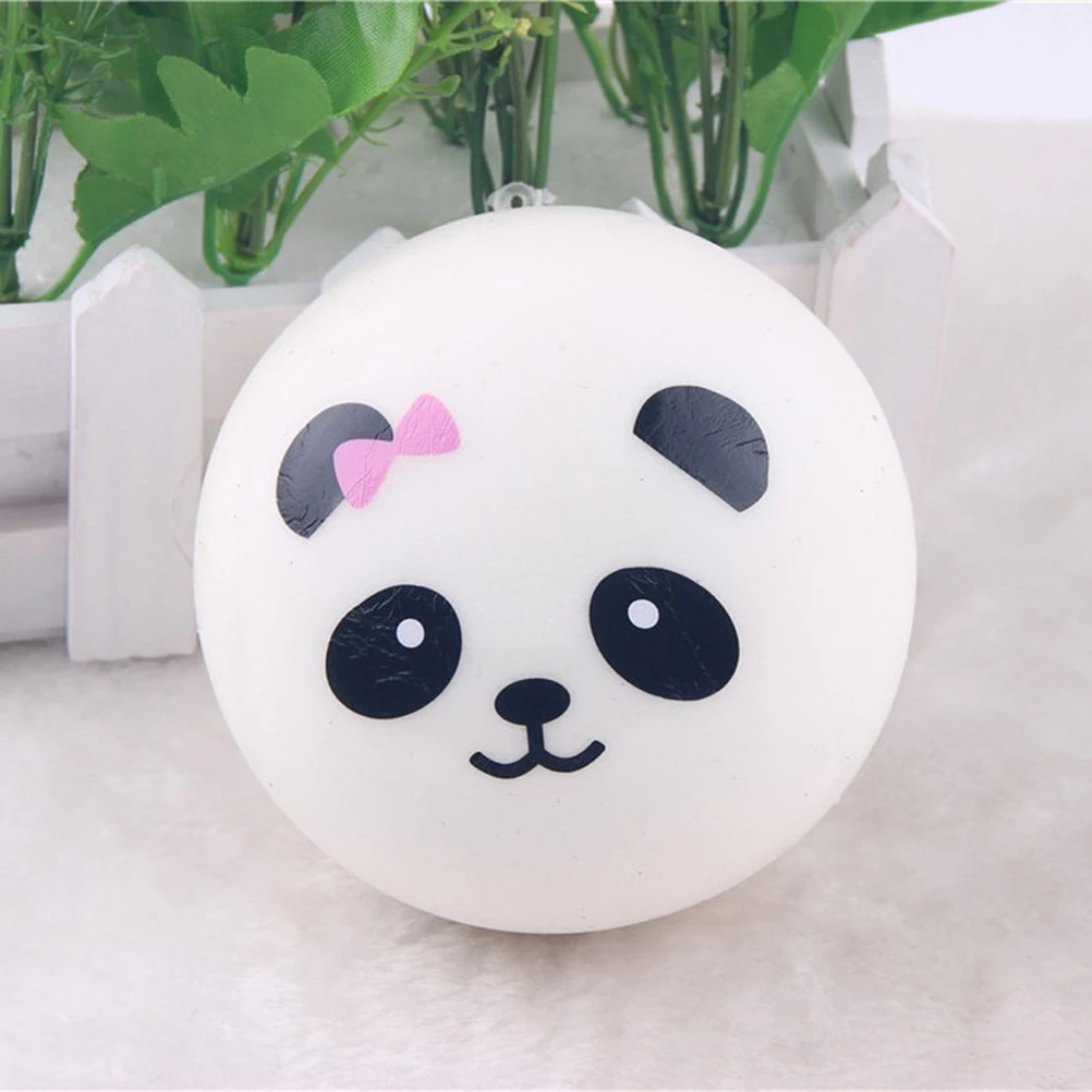 4 Pcs Panda Head Toy Squeeze Bun Stress Reliever Slow Rising Bread Jumbo Rebound