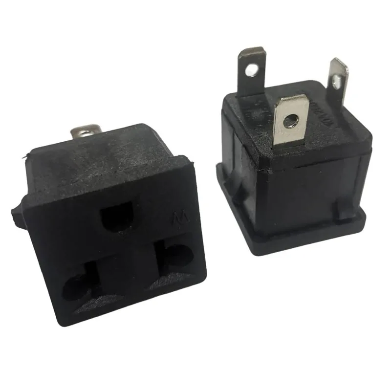 Черная розетка для монтажа на панели США, промышленная розетка, встроенная розетка для панели, розетка переменного тока 10 А, 250 В