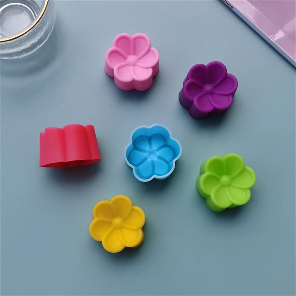 Pack of 6 Flower Petal Cake Molds Bakery Chocolate Ice Cube Moulds Dessert Making Baking Bakeware Color Random