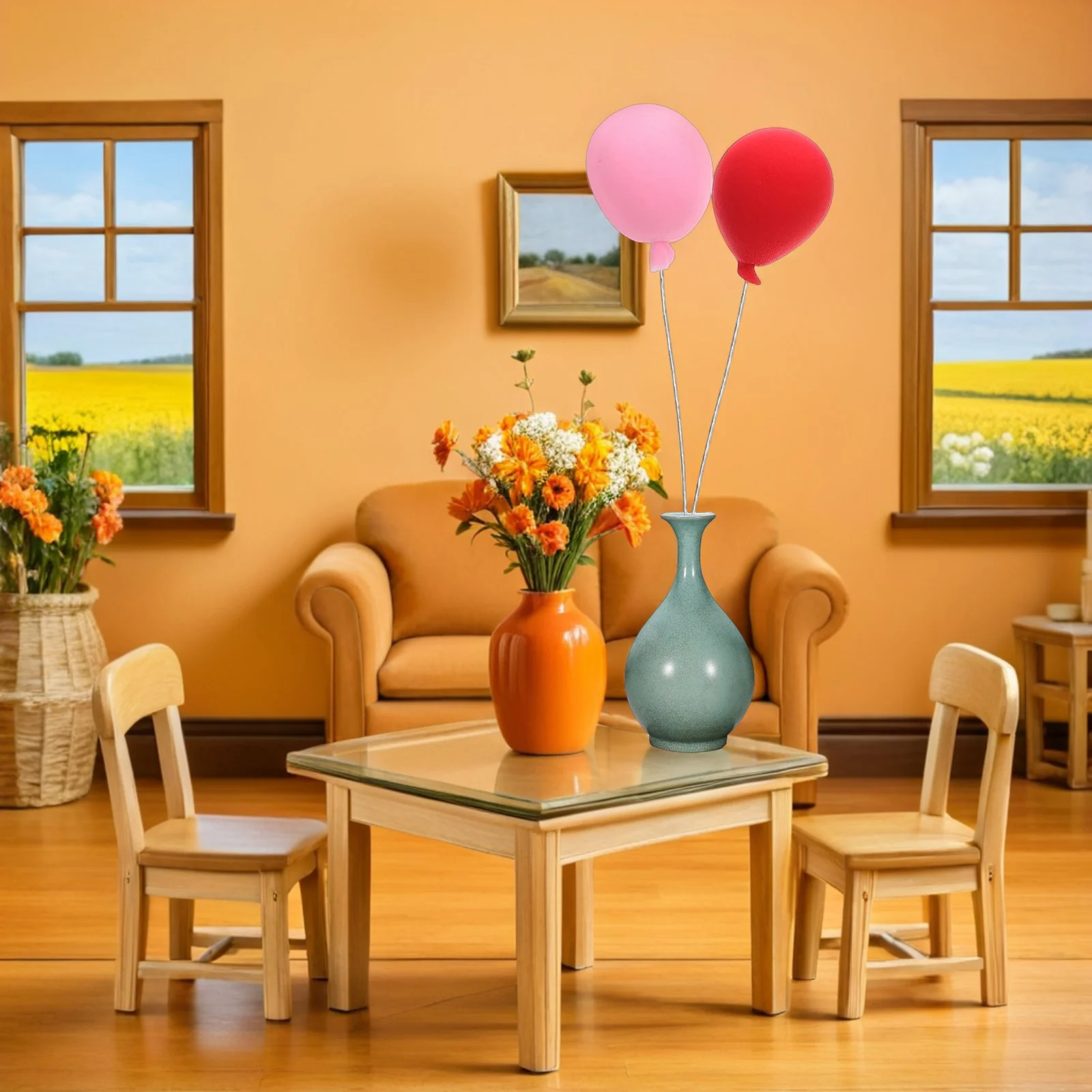 

16Pcs Mini Colorful Balloons for Dollhouse Decorations Party Cupcake Toppers Miniature Accessories 3D Cake Picks