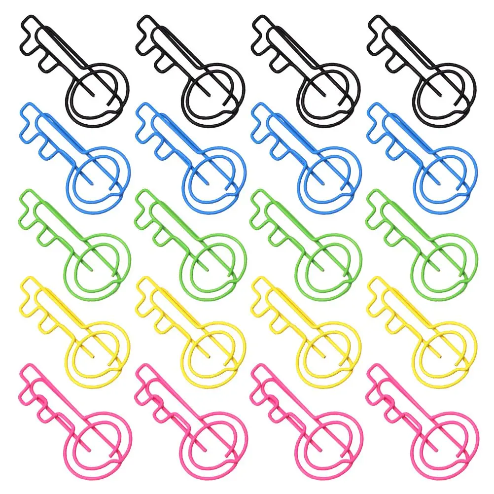 50 قطعة مشبك ورق مفتاح لطيف على شكل مقاطع مخطط سلك ديكور مكتب المرجعية دبابيس ورق الجدة