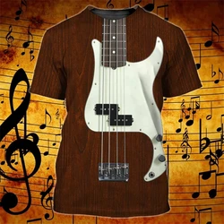 Music Tshirts Guitar Pattern 3d Print T-Shirt Men Women Fashion y2k Tops Kids Boys Tees Male Clothing Rock Streetwear Tshirts