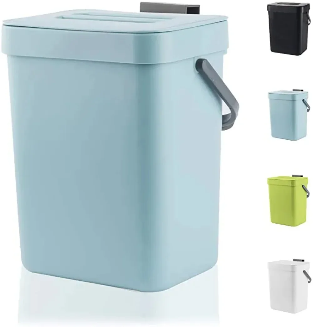 Space-Saving Quiet-Close Trash Can - 3/5L, Eco-Friendly Sealed Bin for Kitchen & Office, No Electricity Needed