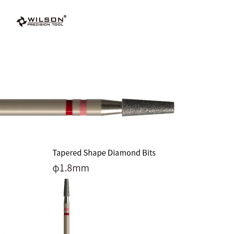 

WILSON Tapered&Flame Shape- Stainless Steel Shank Diamond Bits-Nail Accessories Tools Manicure Drill Bits remove cuticle bits