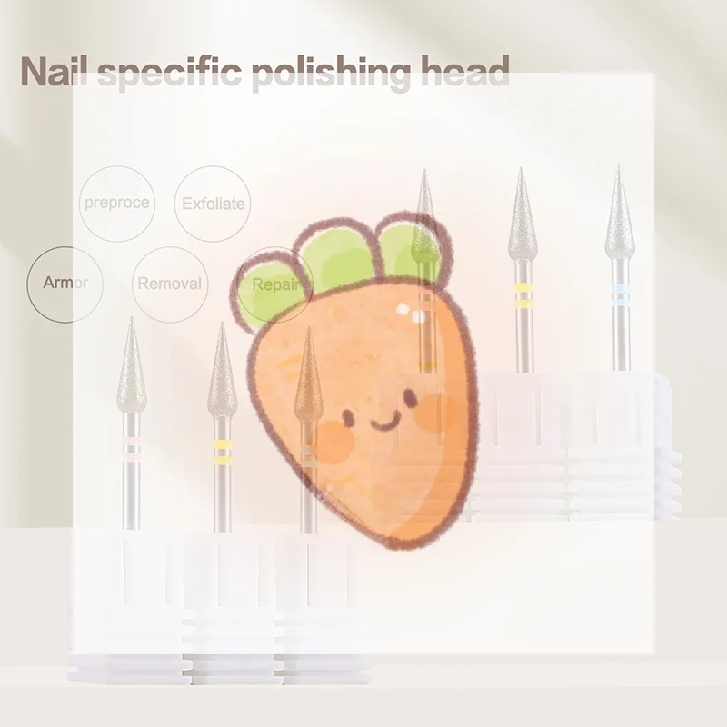 مثقاب أظافر مخروطي حاد لتنظيف البشرة، لقمة كربيد احترافية لإزالة طلاء الجل، أدوات مانيكير متينة لتقنيات الأظافر