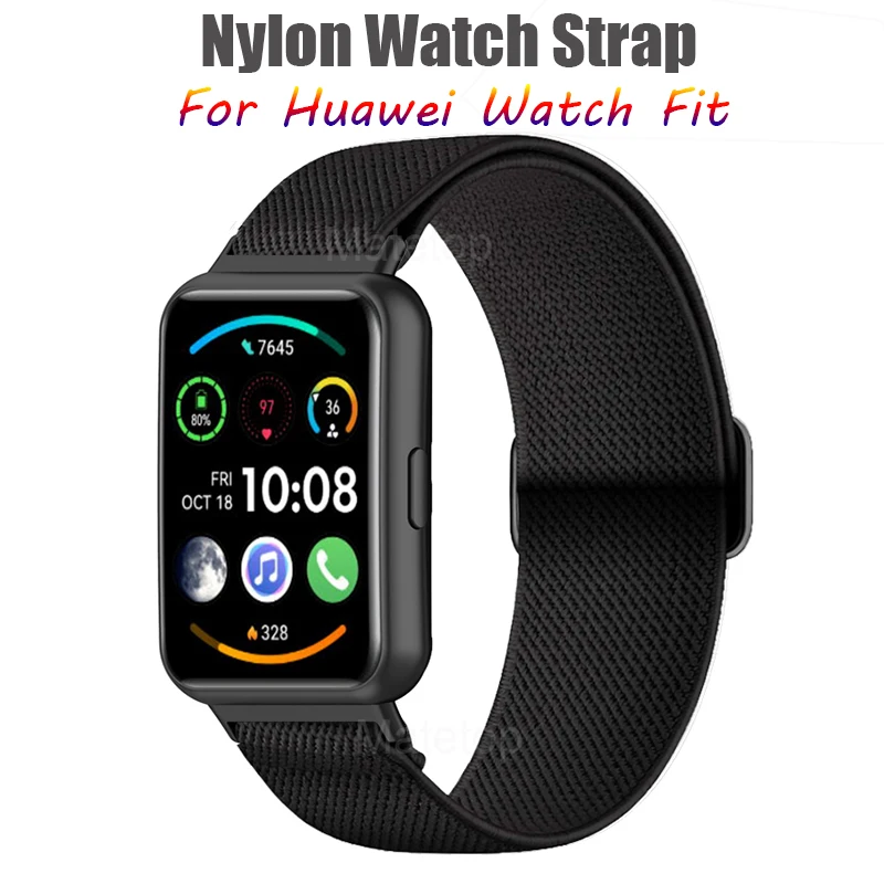 Nylonowa pętla do zegarka Huawei dopasowana do kobiet i mężczyzn, elastyczna opaska na nadgarstek