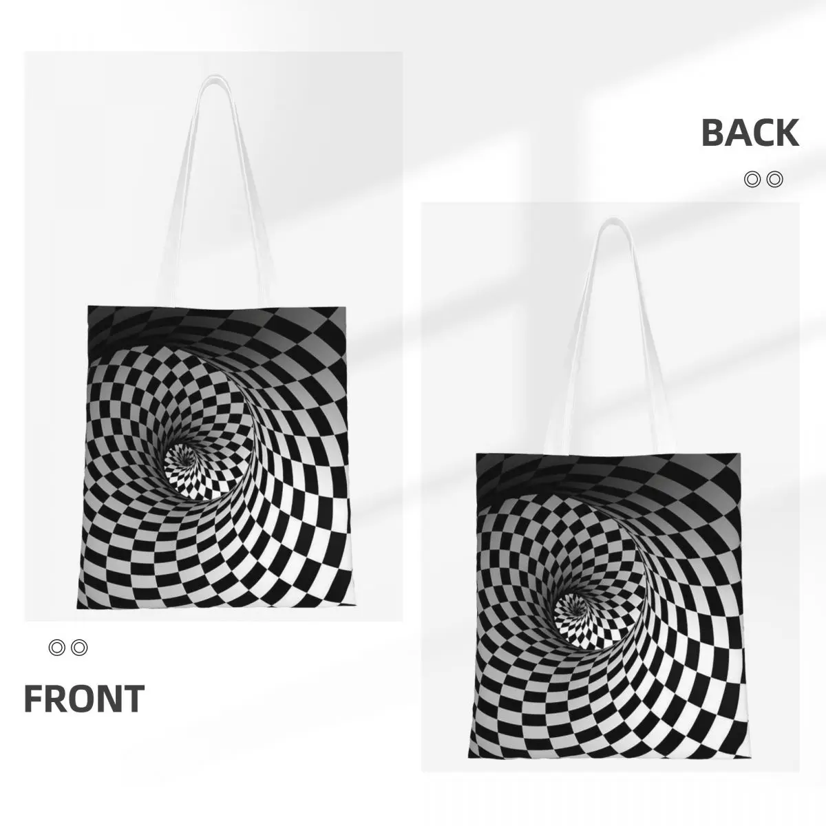 Chess Pieces On Board Chessboard  Shopping Bags Canvas The Tote Bag Foldable for Ladies Shoulder Tote Travel Handbag
