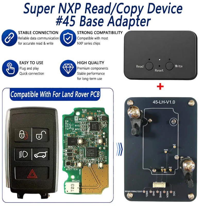 For Land Rover Key All NXP-Chip Smart Keys Clones 4 Tokens&Unlimited Version Super NXP Killer Read Copy Device With Adapter Base