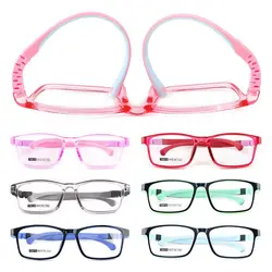 Kids Anti-blue Light Glasses Silicone Children Boys Girls Computer Eyeglasses Ultralight Square Spectacle Transparent Eyewear