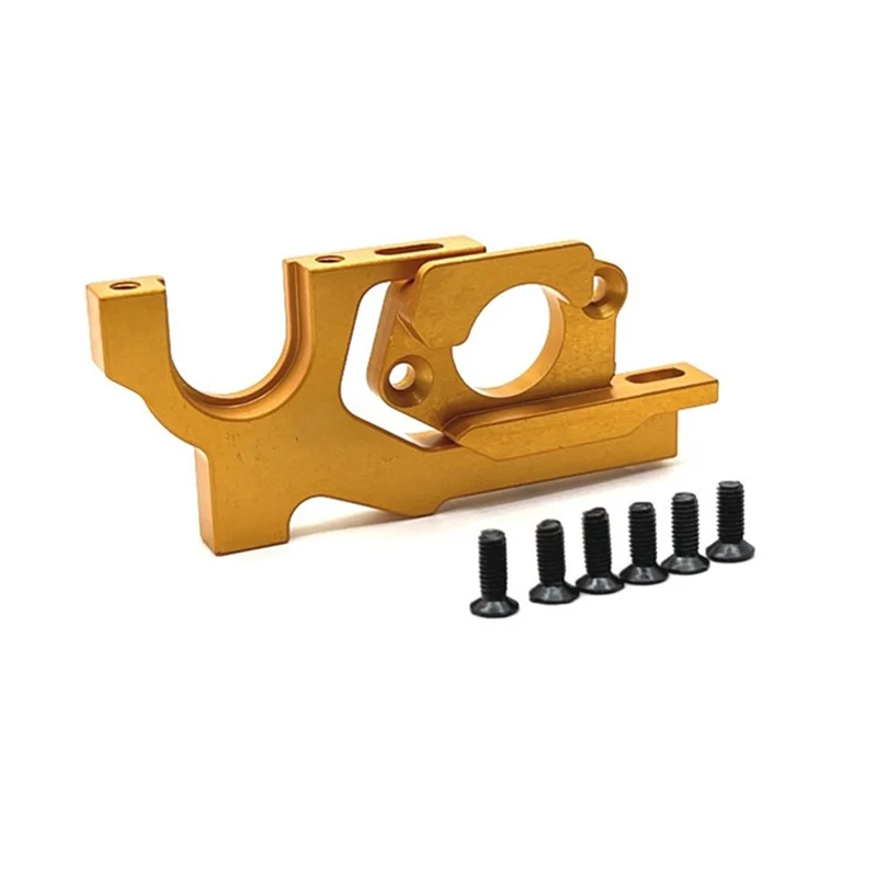 Soporte de motor ajustable de metal para Wltoys 104072 104001 104002   Accesorios de piezas de actualización de coche RC 1/10, amarillo