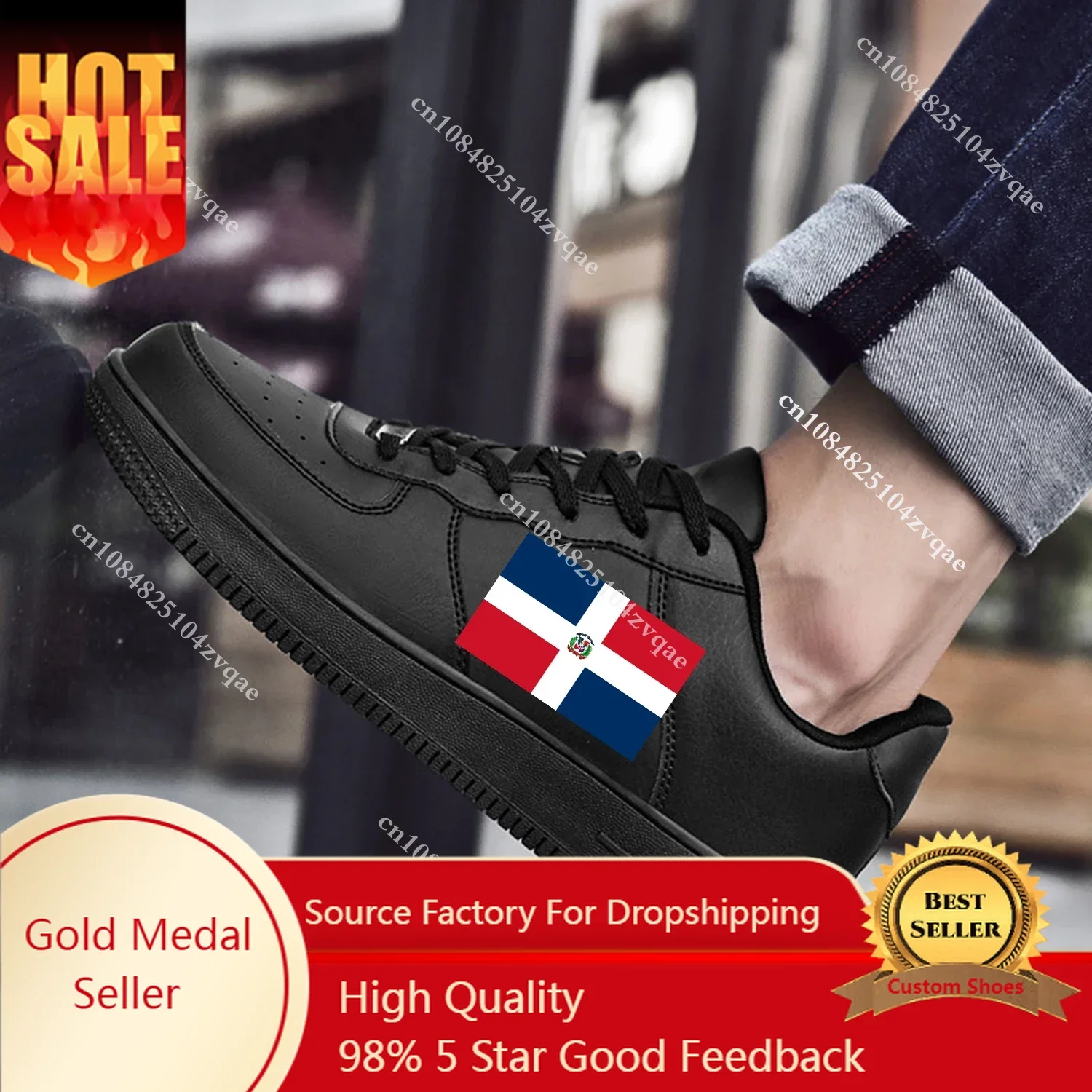 

Dominicana Republica Flag AF Basketball Mens Womens Sports Run High Quality Flats Force Sneakers Lace Up Mesh Custom Made Shoe