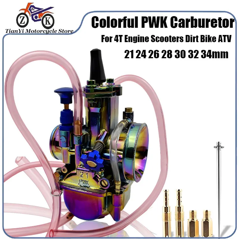 

Multicolor Motorcycles Carburetor 21 24 26 28 30 32 34mm 4T Engine Scooters Dirt Bike ATV PWK Carburetor with Power Jet