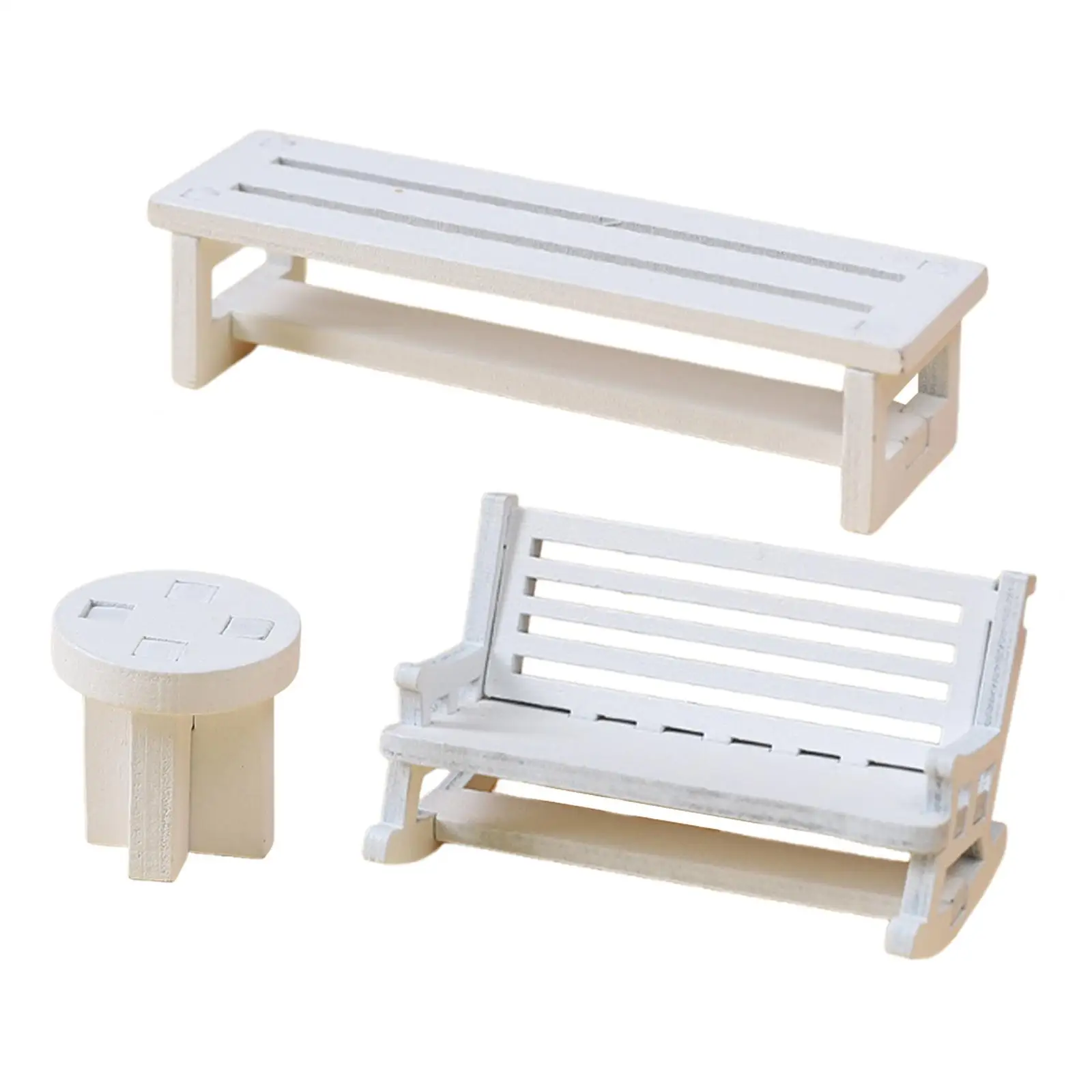 3 uds sillas en miniatura simulación Diorama DIY modelos de muebles en miniatura