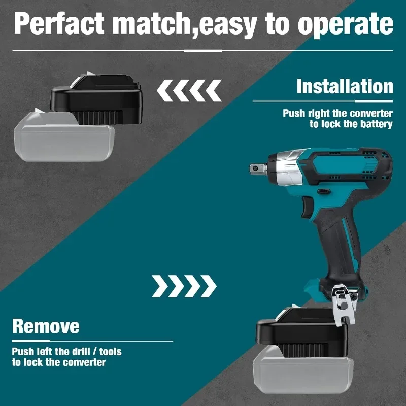 Adapter do Makita 18V na 12V, umożliwiający konwersję baterii Makita 18V na baterię litowo-jonową Makita 12V BL1021B do elektronarzędzi akumulatorowych. — zdjęcie produktu 5