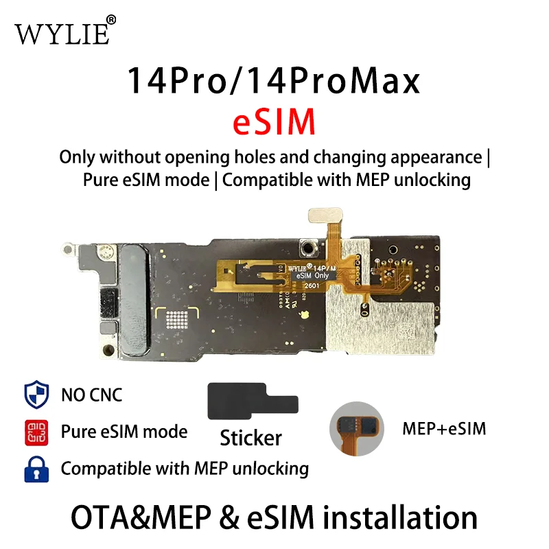 Wylie MEP flex 14pro 14promax+e SIM only Solution No CNC flex for 14pro 14promax motheboard repair