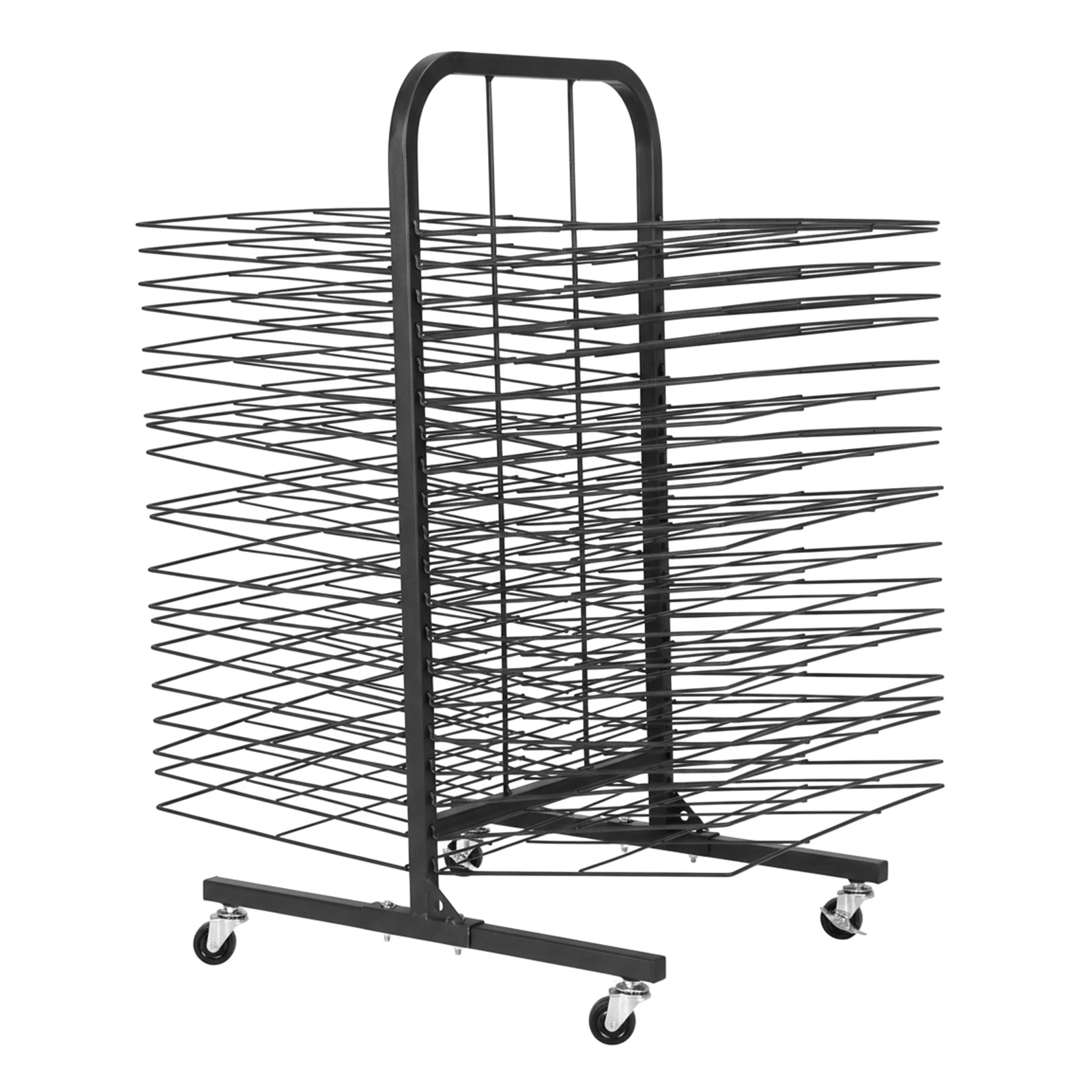 

40 Shelf Art Drying Rack with 4 Caster Wheels Steel Rolling Art Rack Cart with Removable Shelves for Artwork in Classrooms