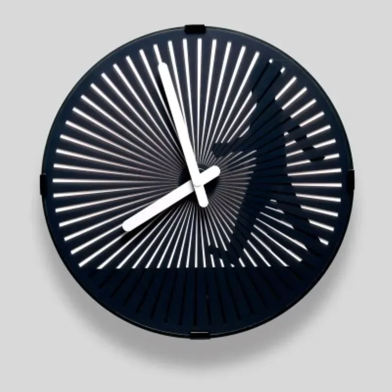 30.5cm Creative Rotating Wall Clock Silent Round Home Decor Living Room Art Phantom Turntable Timepiece Modern Design Watch
