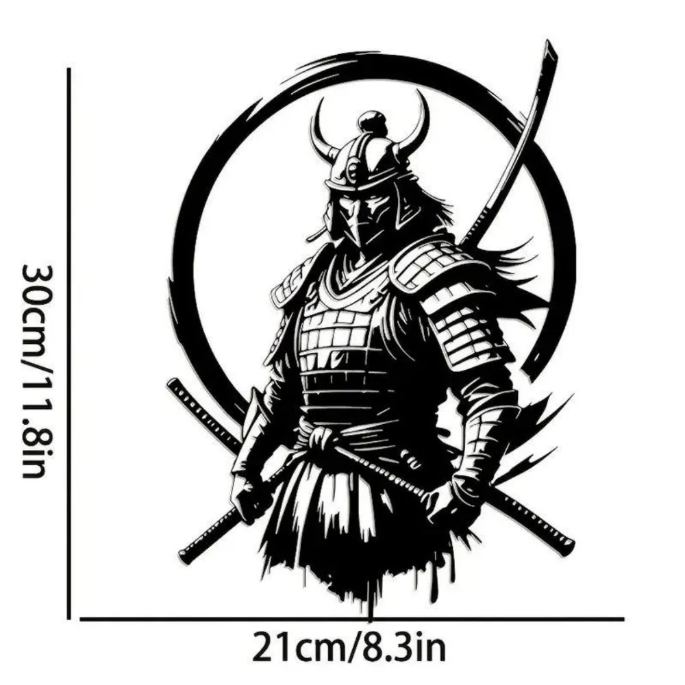 Indoor Outdoor Weatherproof Japanese Samurai Metal Wall Sign Black Warrior Armor Bushido Art Living Room Hanging Gift