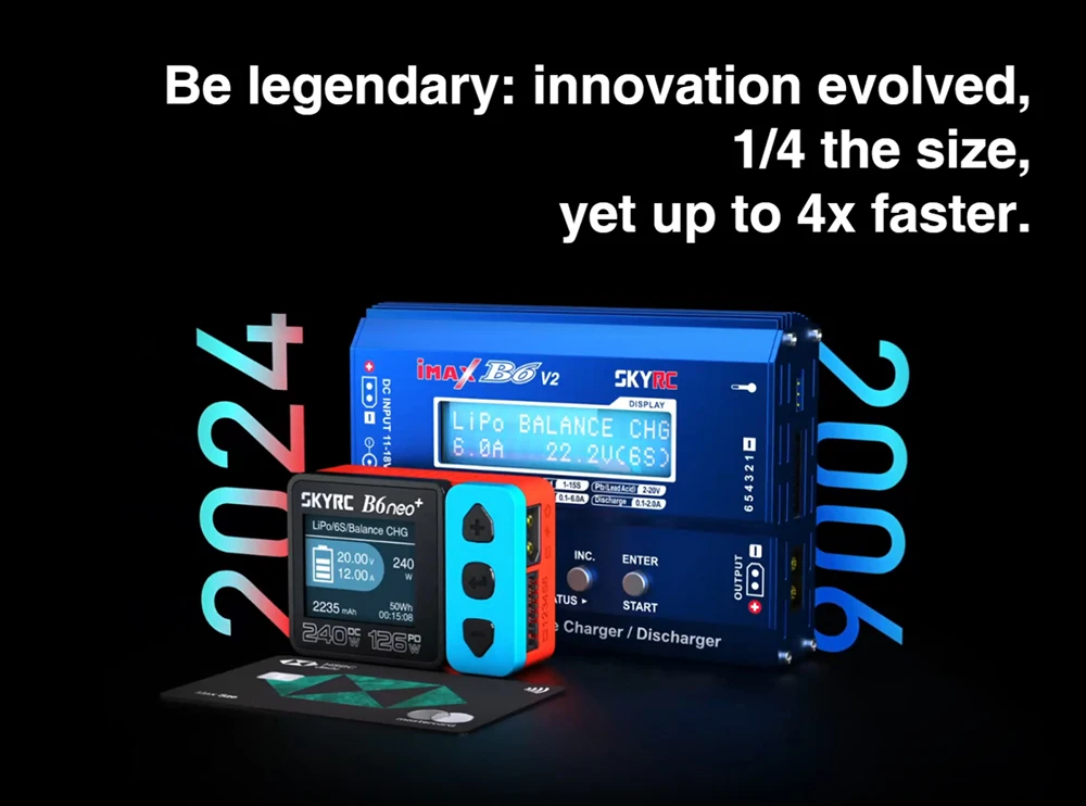 SKYRC B6neo / B6neo+ LiPo Battery Smart Balance Charger DC 200W PD 80W Input for RC Model Car Ship Boat Airplane