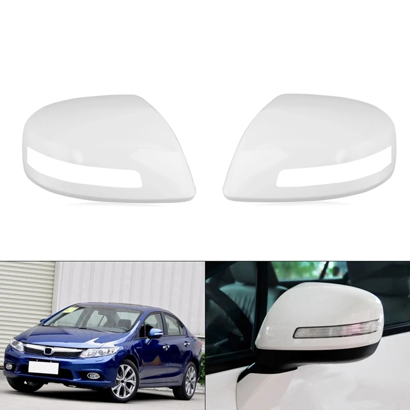 2X Car Rearview Mirror Cover Side Mirror Housing Replace For HONDA CIVIC 2012 2013 2014 2015 With Lamp