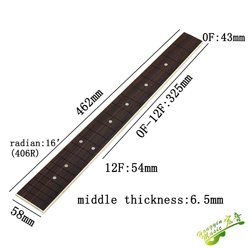 for acoustic guitar neck fingerboard 650 648 string length 20Fret Wire Rose wood Ebony fretboard Frets with sound point