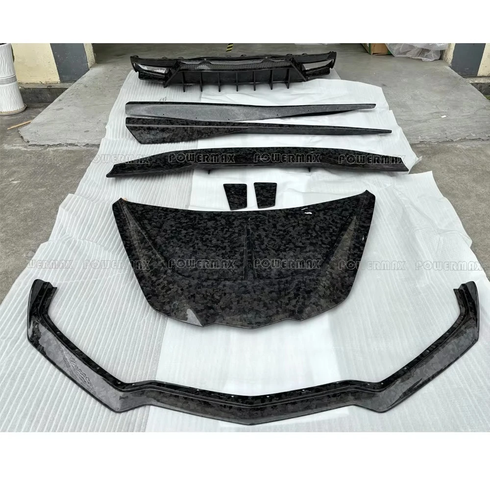 Forged Carbon Fiber Bodykit Side Skirts Front Lip for Chevrolet Corvette C8 Front Hood Rear Wing Rear Diffuser
