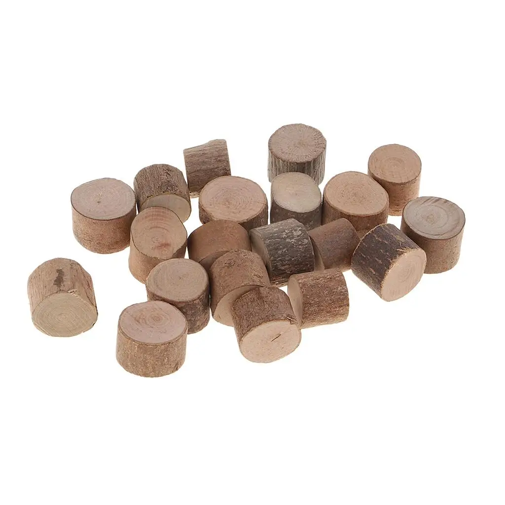 30Pcs Mixed Natural Wooden Blocks Craft Wooden diy Handmade Wood Blocks