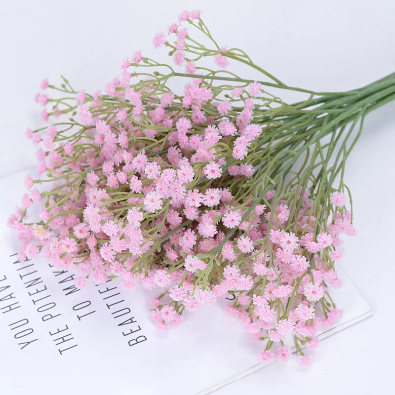 Artificial Baby Breath Flowers Fake Gypsophila Bouquets 10 Pcs Real for Wedding Decor DIY Home Party