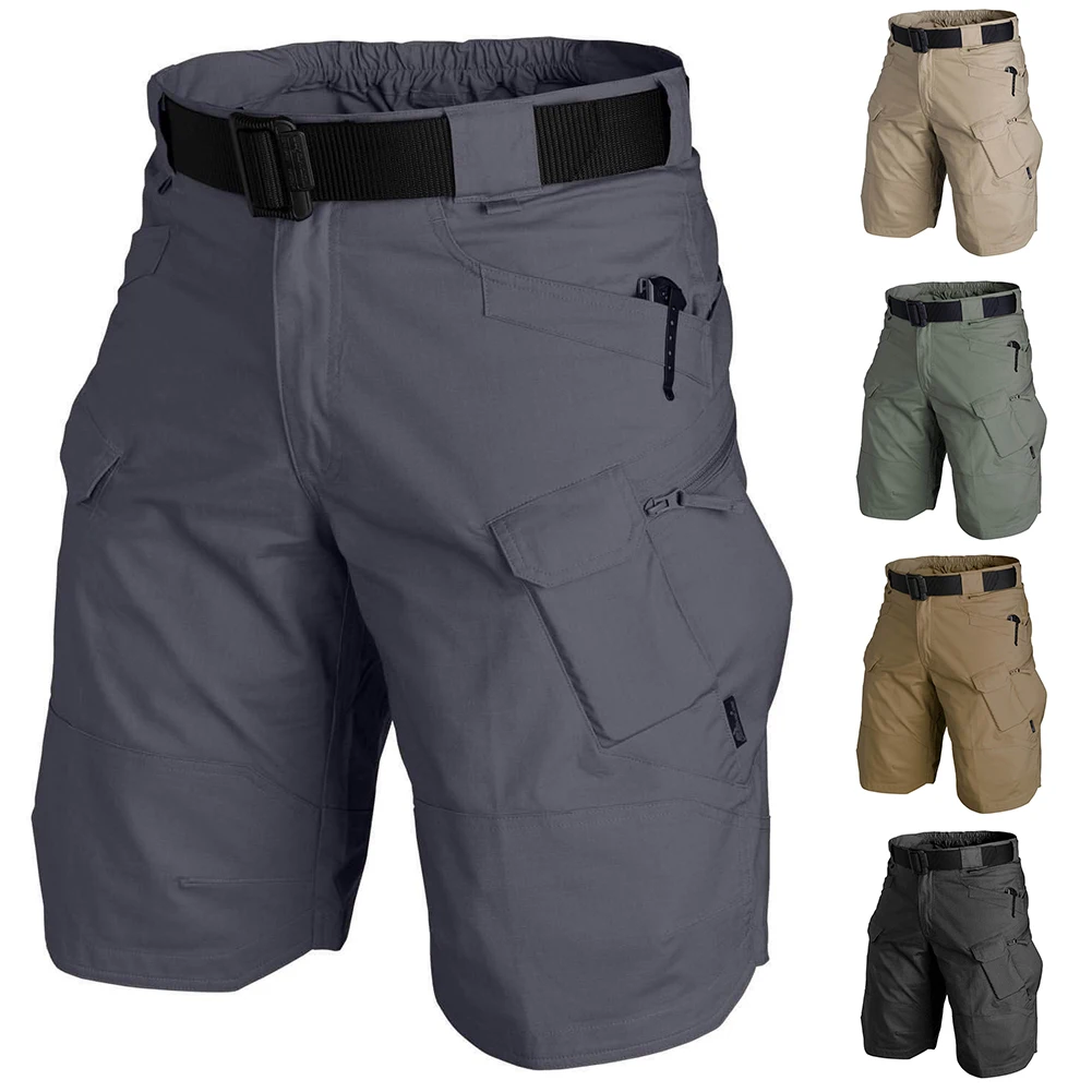 Men Urban Shorts Outdoor Cargo Shorts Quick Dry Multi Pocket Hiking Running Gym Breathable Soft Training Jogging