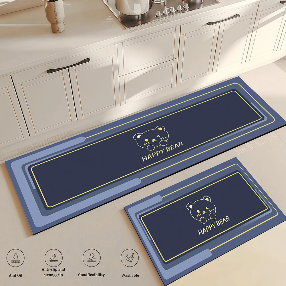 Flower Kitchen Mat Anti-Fatigue Non-Slip Washable Long Large  Floor Carpet Soft Living Room Bedside Area Rug Entrance Doormat