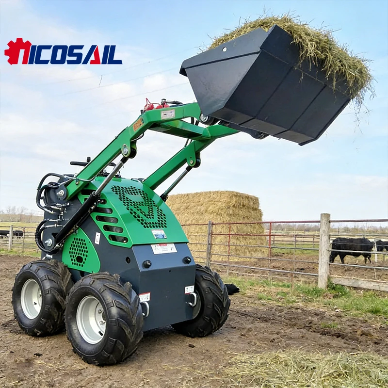 

650 kg 380E wheel skid steer loader 15HP skid steer loader snow removal equipment for sale